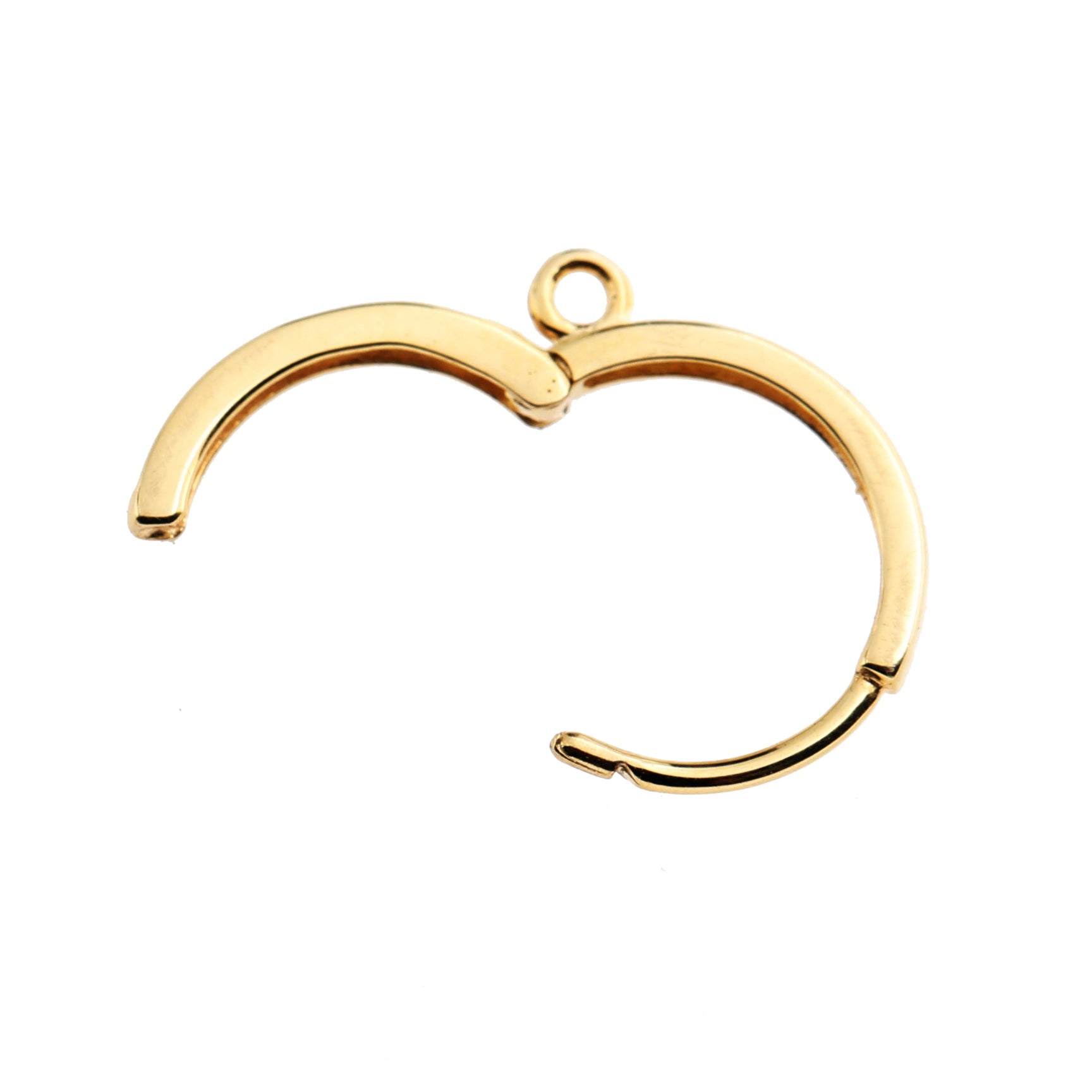 Huggie Hoop Earring w/Loop, 14K Yellow Gold