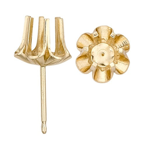 14k Yellow Buttercup Friction Post Earring