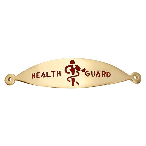14k Yellow Health Guard - Almond Shape