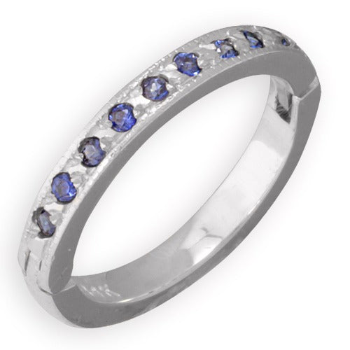14k White Gold Blue Sapphire Toe Ring