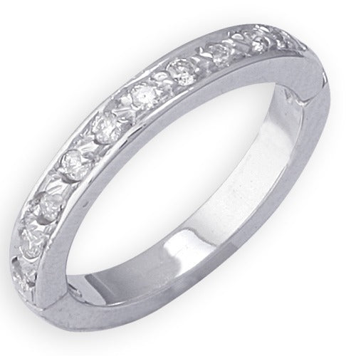 14k White Gold Eternity Diamond Toe Ring