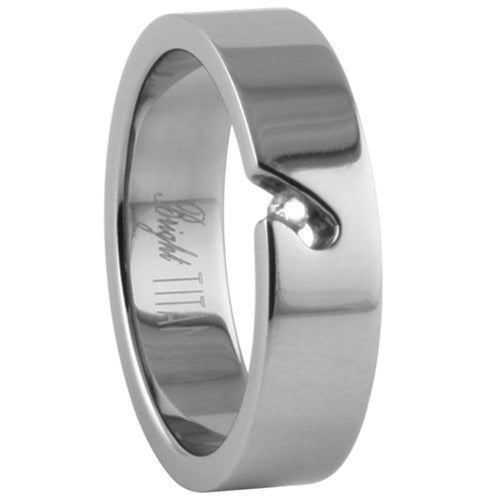 Titanium Ring w/ Cubic Zirconia Polished Design
