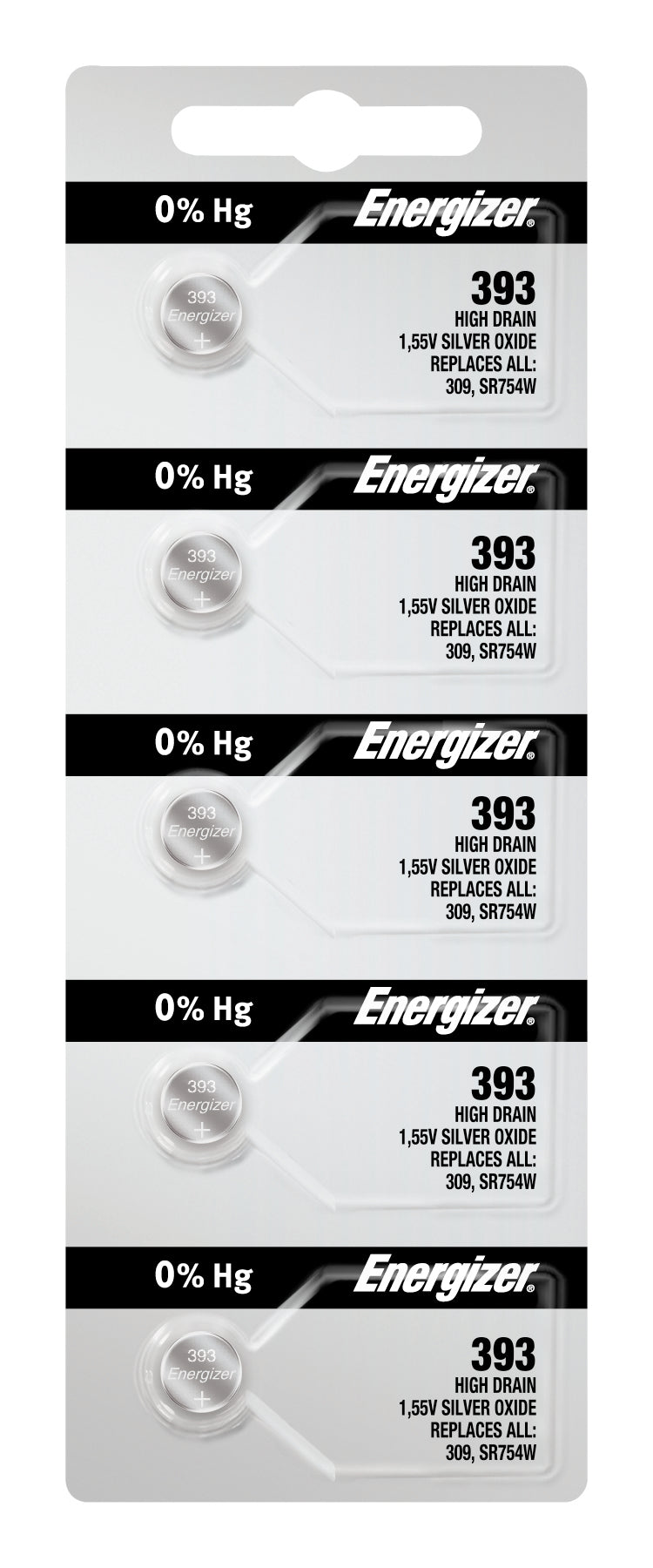 Energizer 393-309 (SR754S) Battery, Pk/5