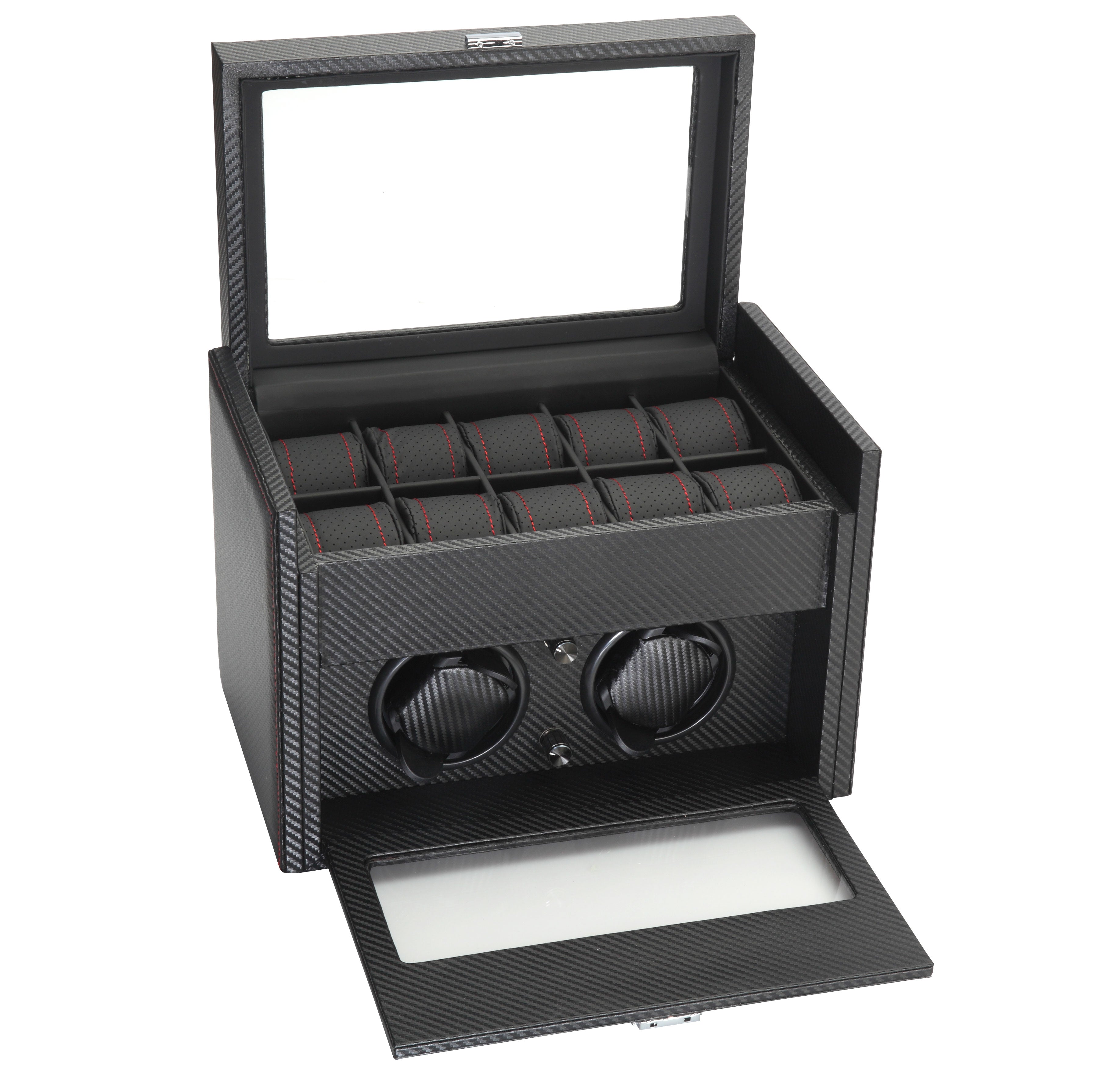 Diplomat "Modena" Double Watch Winder in Carbon Fiber