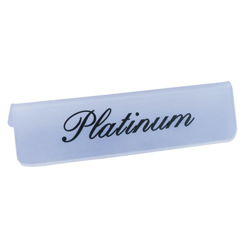 'Platinum' Plastic Showcase Signs in White, 4" L