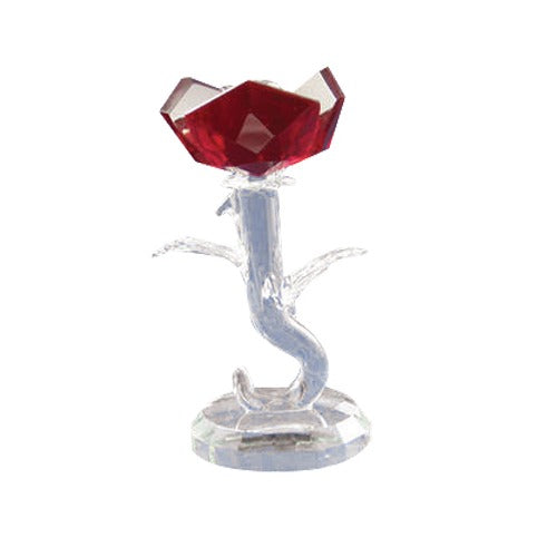 3.5" Red Crystal Rose