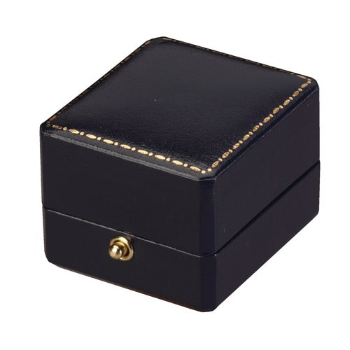 "Heirloom" Leatherette Square Ring Slot Box in Assorted Colors