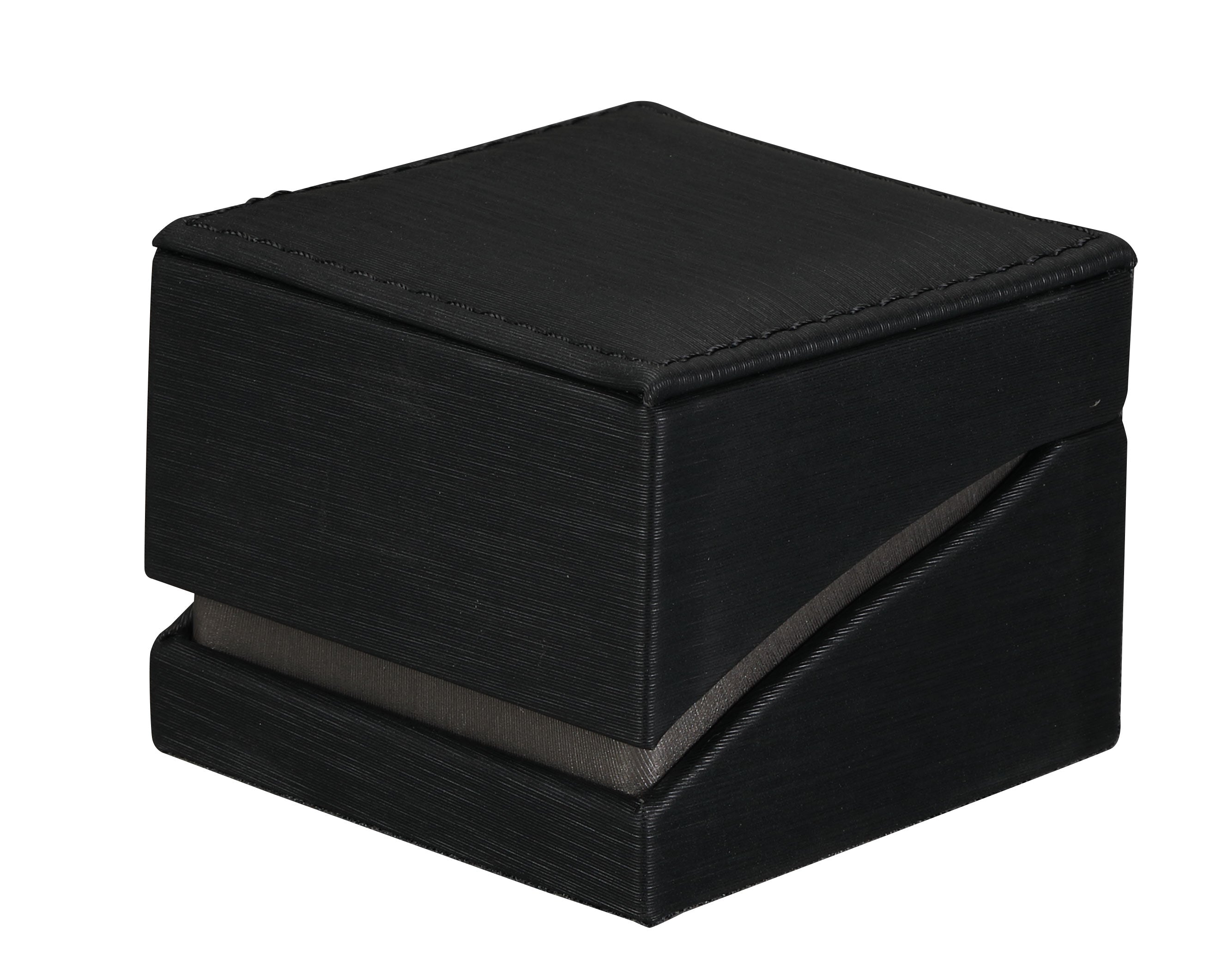 "Lumina Luxe" Ring Slot Box in Brushed Black/Palladium