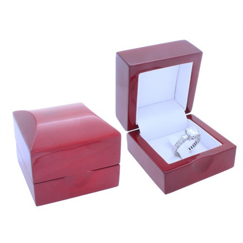 Wooden Ring box (Clip)- Cherrywood/ White