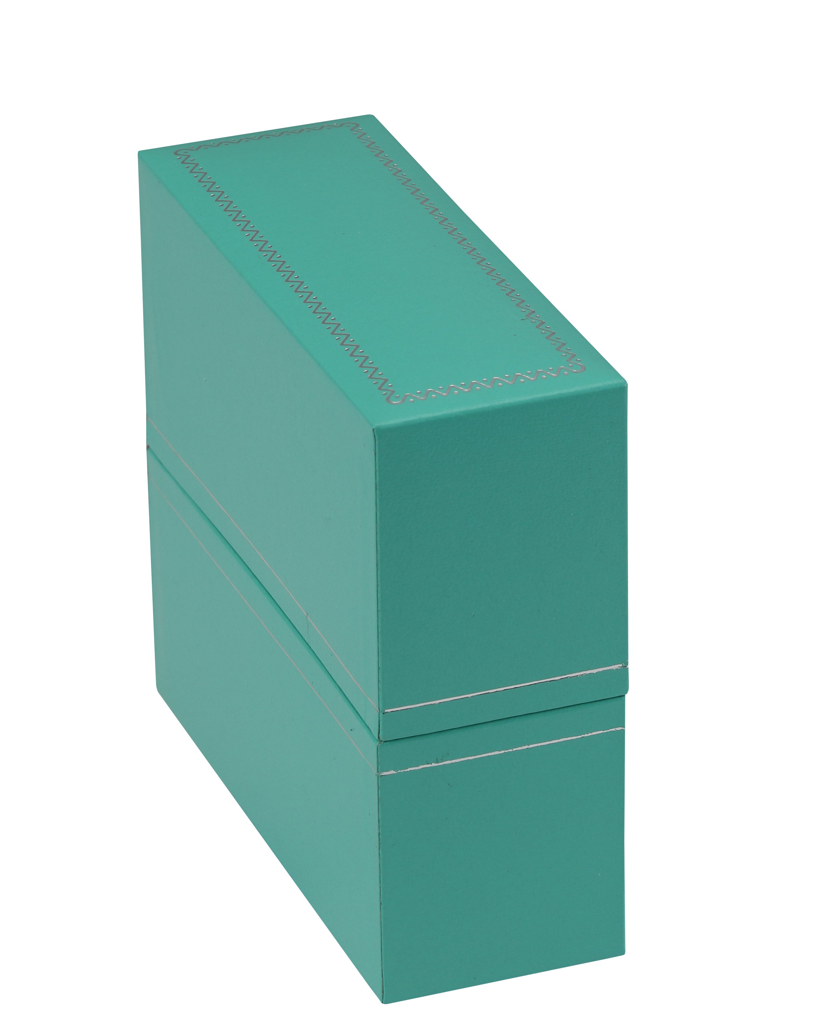 "Manhattan" Bangle Box in Turquoise/Silver Trim