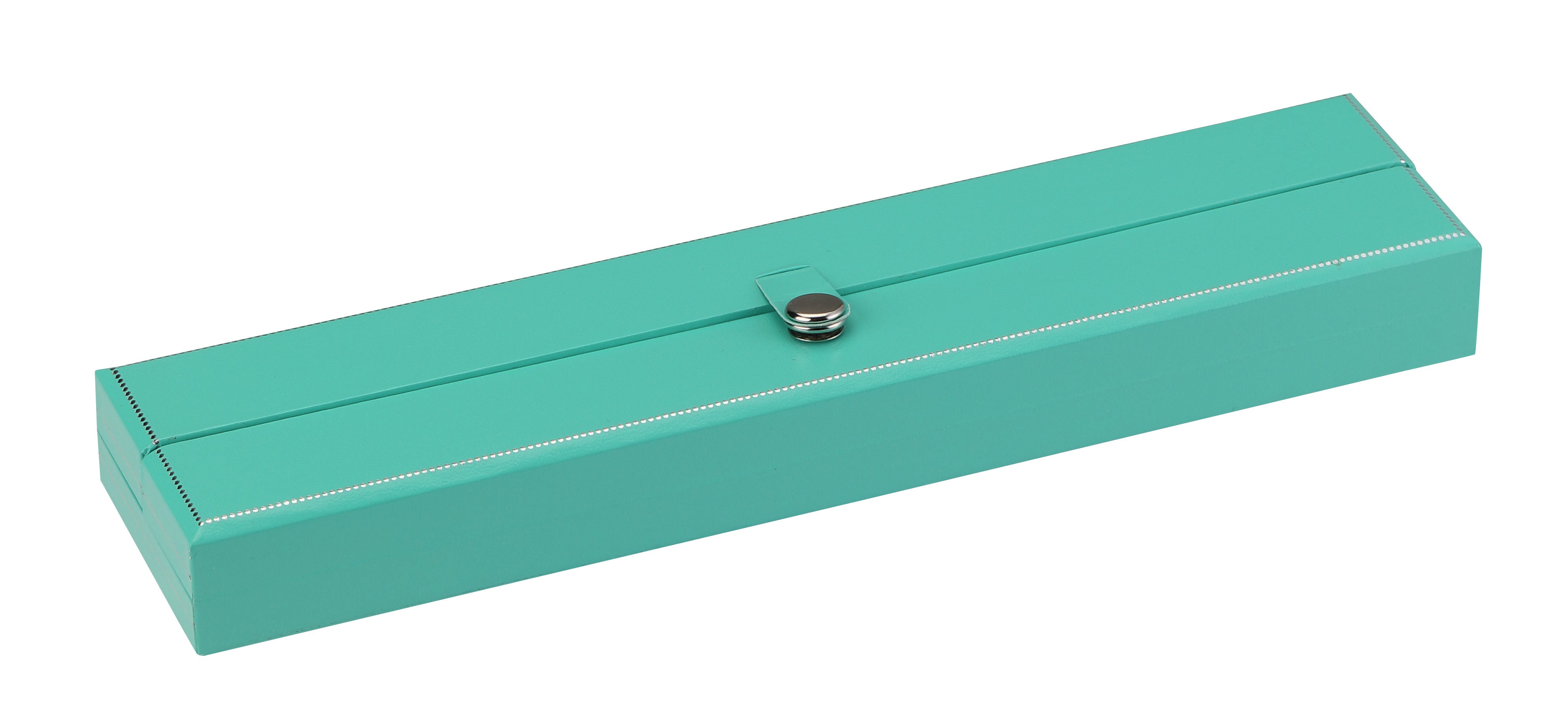"Manhattan" 2-Door Bracelet Box in Turquoise/Silver Trim
