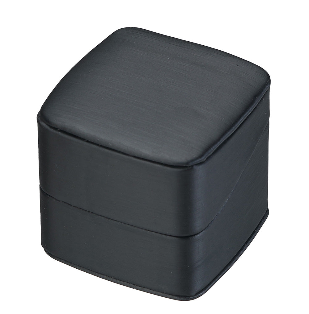 "Dusk" Ring Slot Box in Brushed Black Leatherette