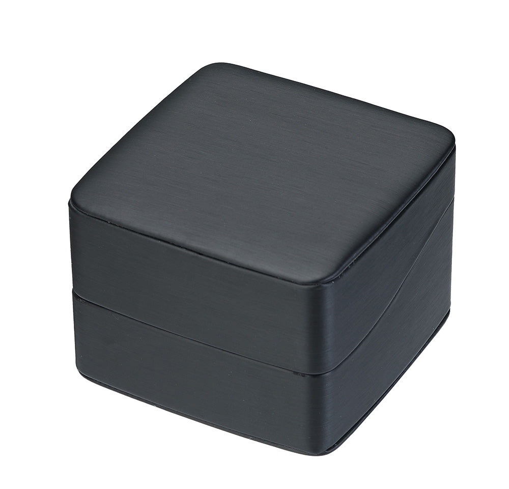 "Dusk" Pillow Box in Brushed Black Leatherette