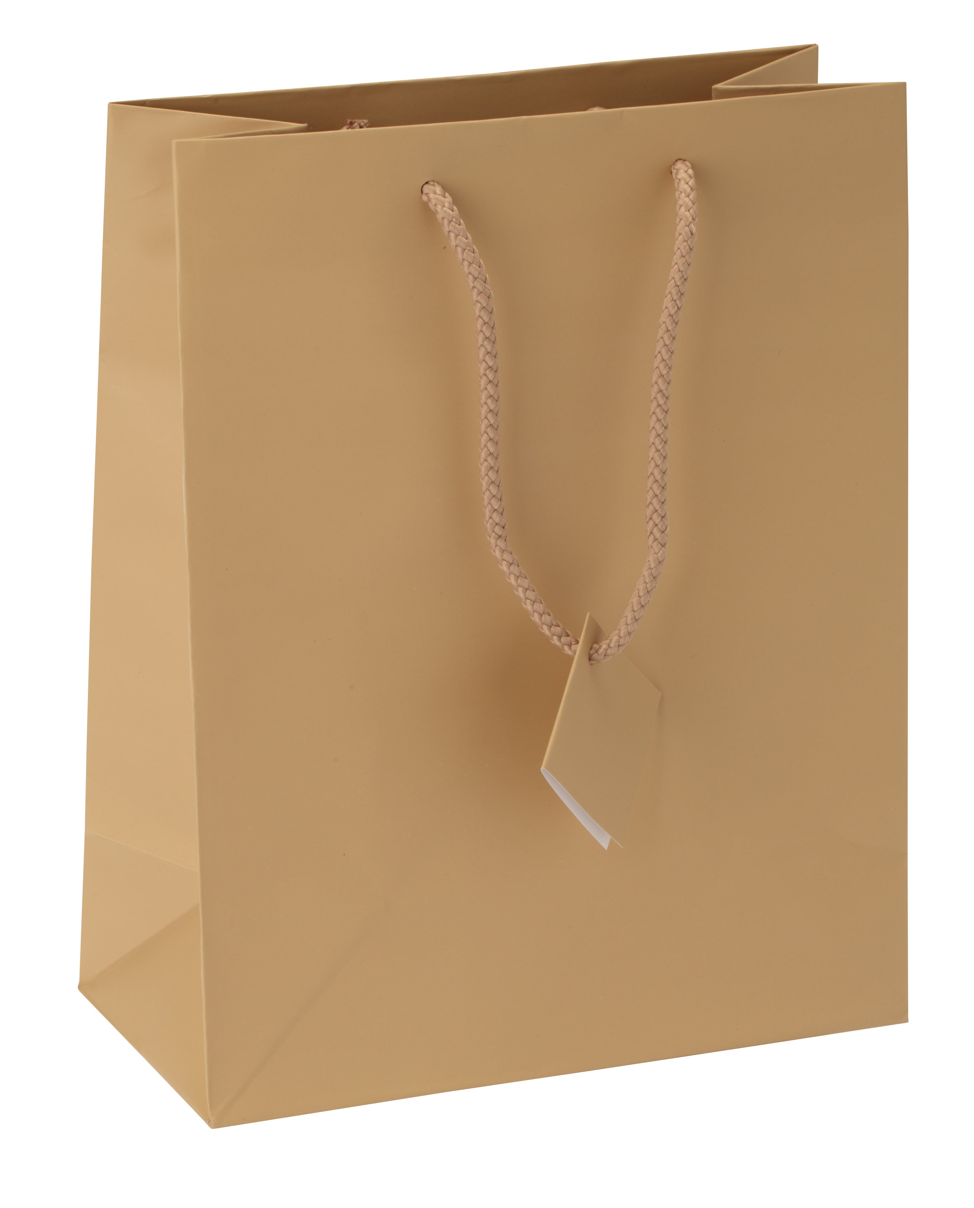 Satin-Finish Tote-Style Gift Bags in Khaki