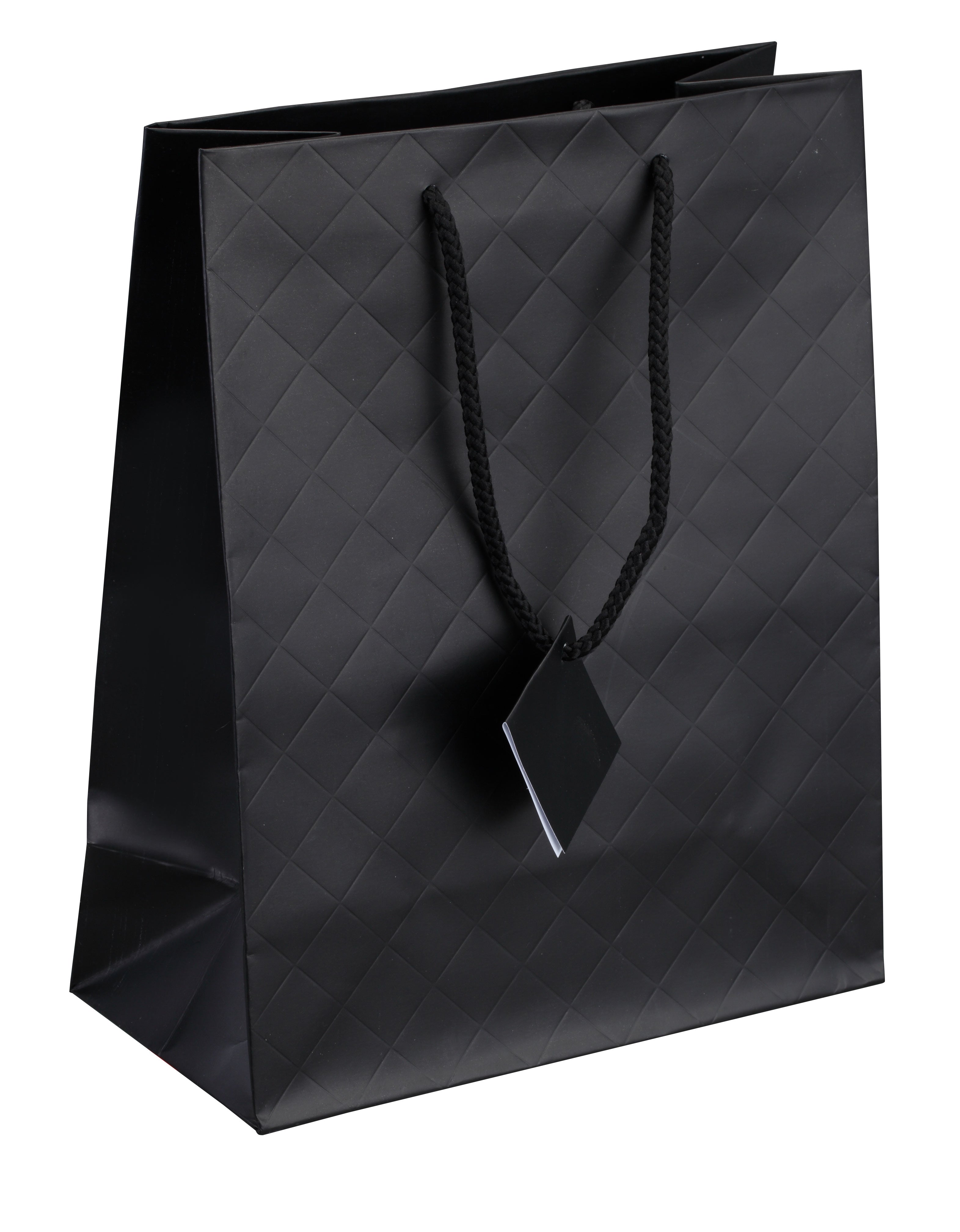 Tote-Style Gift Bags in Onyx Matelassé