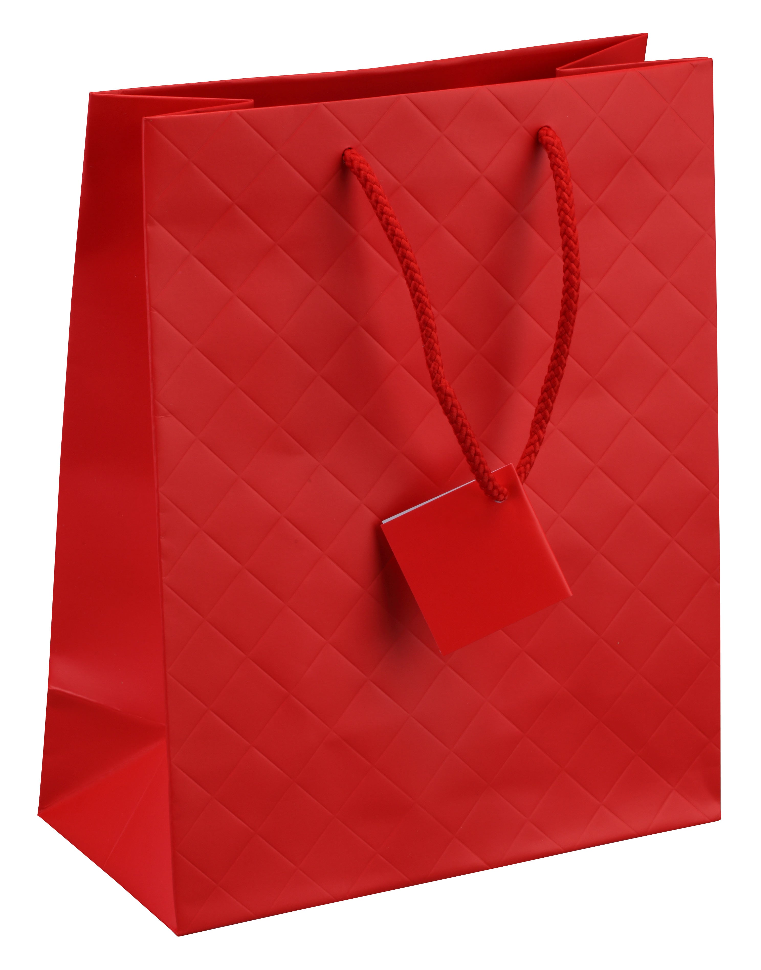 Tote-Style Gift Bags in Crimson Matelassé