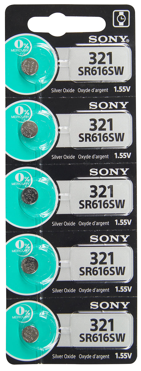 Sony/Murata 321 (SR616) Battery, Pk/5