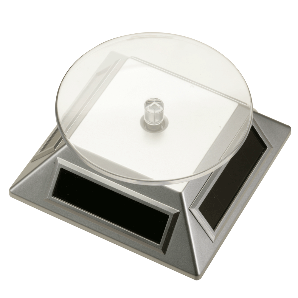 Solar-Powered Turntables on Square Base, 4" L x 4" W