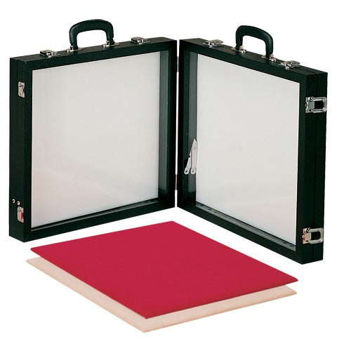 Double-Compartment Portable Glass Showcases, 30" L x 18" W