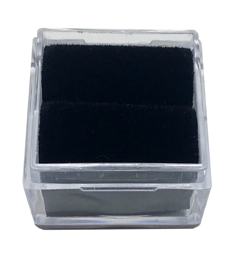 Square Acrylic Gem Boxes w/Black Rolled-Foam Inserts, 1" L x 1" W