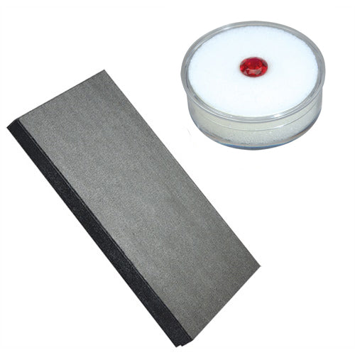 15 Acrylic 1.13" Ø Gem Jars w/White Flat-Foam Inserts in Black Wood Trays, 8.25" L x 4.75" W
