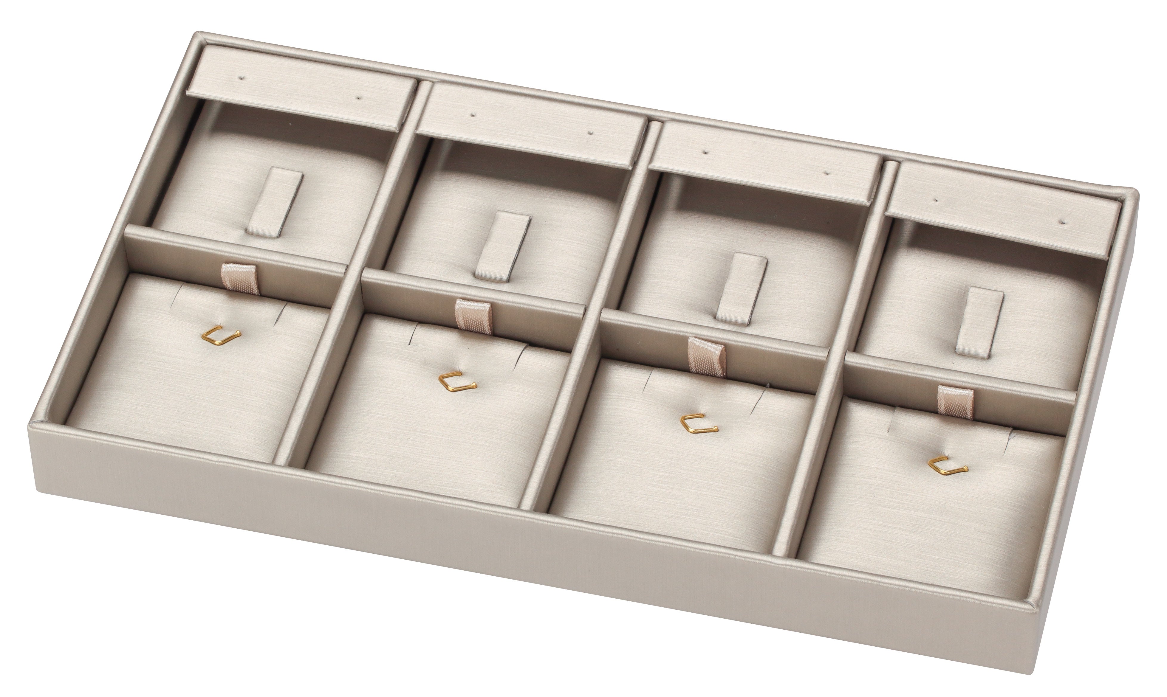 8-Compartment Jewelry Set Configurable Inner Trays, 8.13" L x 4.63" W