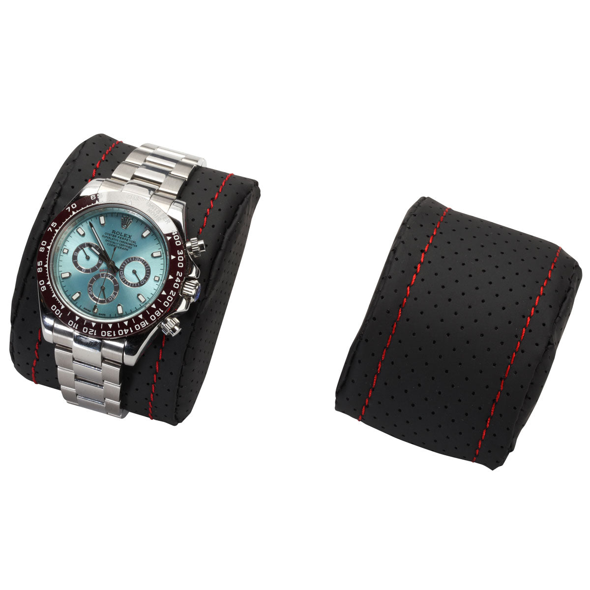 Diplomat "Modena" 10-Watch Glass-Top Cases in Red-Accented Carbon Fiber
