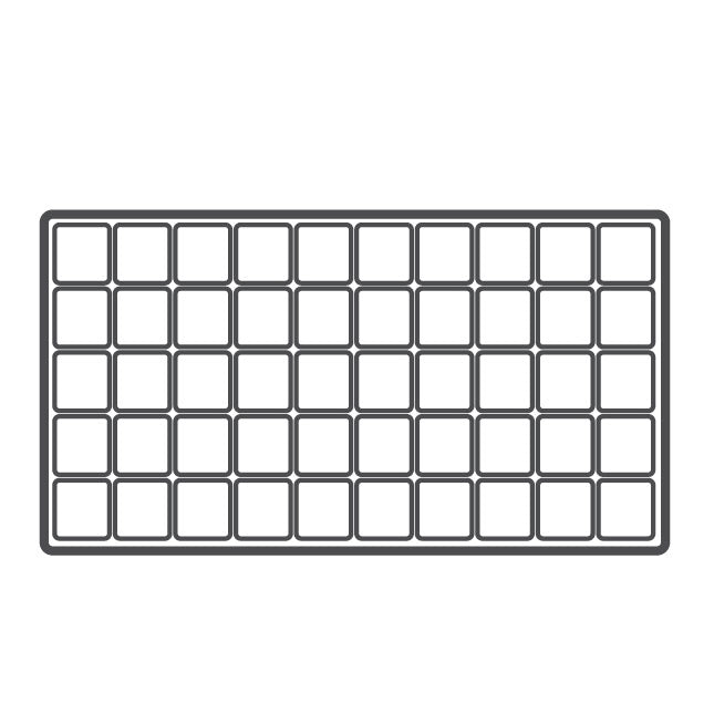50-Compartment Plastic Inserts for Full-Size Utility Trays in White, 14.13" L x 7.63" W