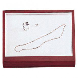 Utility Display Trays w/Curved Front in Pearl & Mahogany, 9.38" L x 7.38" W