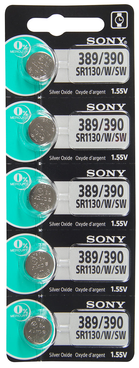 Sony/Murata 389 (SR1130) Battery, Pk/5