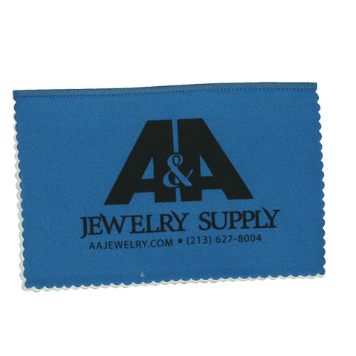 Printed Blue Micro Fiber Jewelry Polishing Cloth - 250 pc Minimum Order