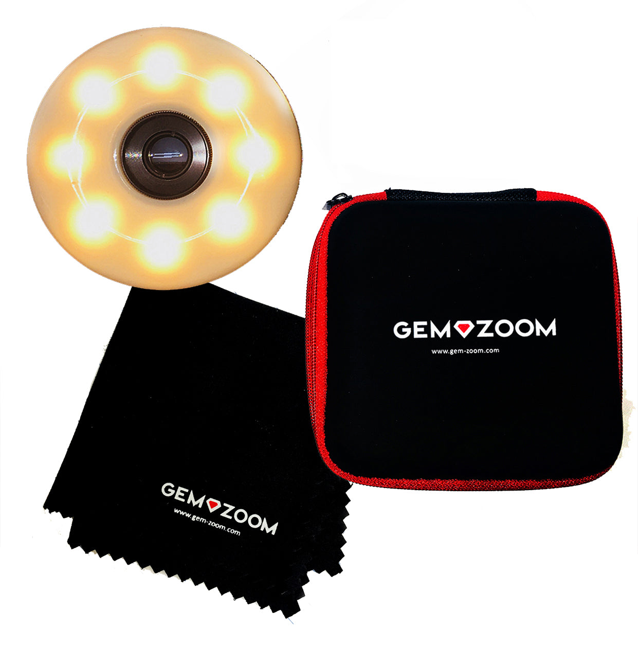 Gem-Zoom™ U Smartphone Macro Lens &amp; Mini-Ringlight Kit