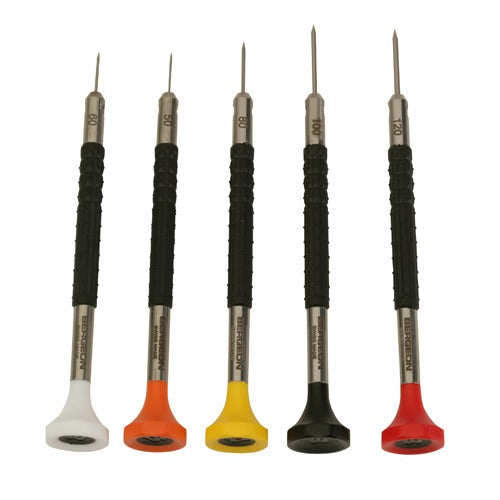 Assortment of 5 Ergonomic Screwdriver Set in Wooden Case