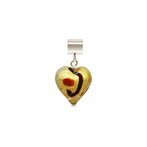 Gold & Ruby Glass Heart Caprice Slider
