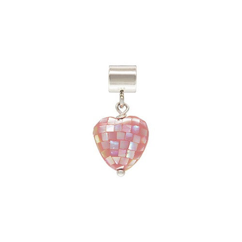 Lite pink MOP Heart Bead Caprice Slider