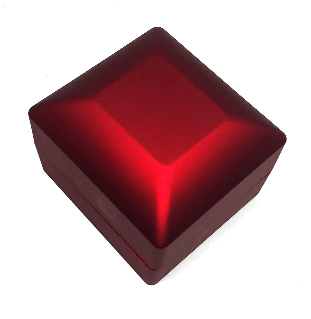 "Lumina Moderna" Stud Earring or Pendant Box in Shimmering Ruby