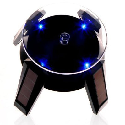 Solar or Battery-Powered Turntables w/4 Blue LEDs, 3.85" W